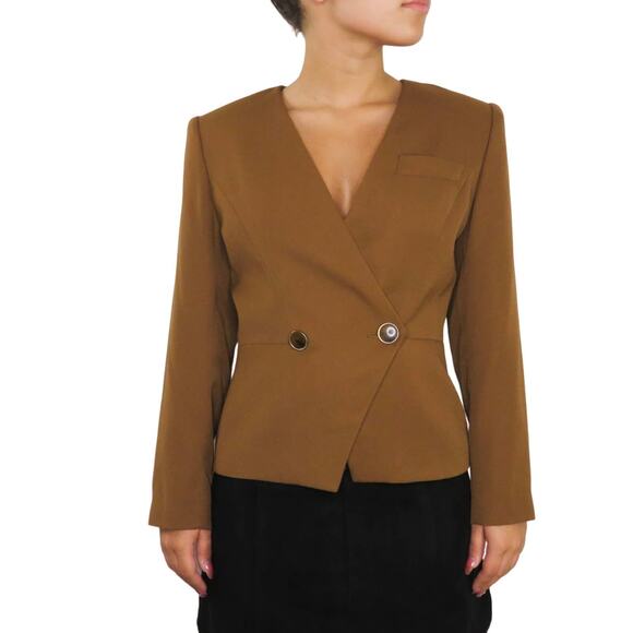Stirling Cooper 1990s Vintage Blazer Copper Brown Formal Blazer Jacket Small - Picture 2 of 6